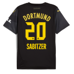 BVB Away Jersey 2425 For Kids – 20 Sabitzer Borussia Dortmund Collection | Official Merchandise