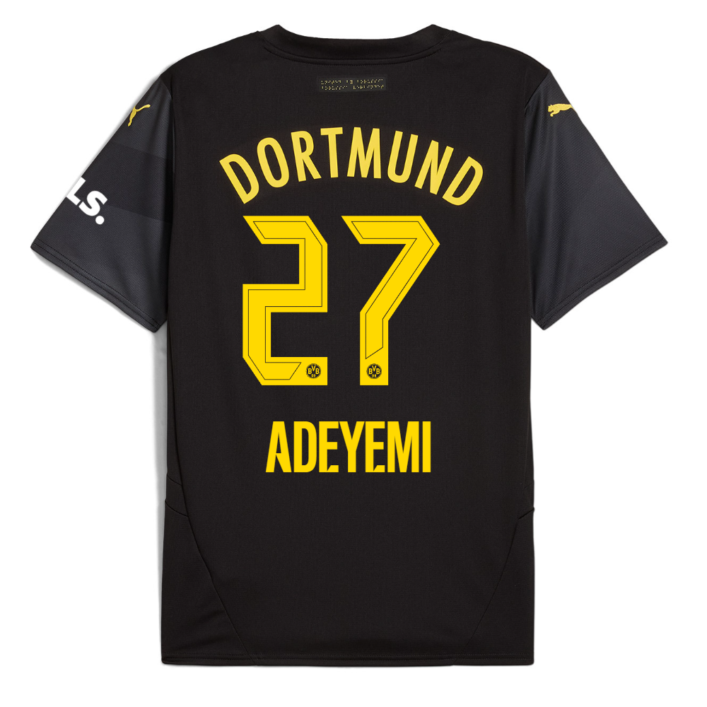 BVB Away Jersey 2425 For Kids – 27 Adeyemi Borussia Dortmund Collection | Official Merchandise