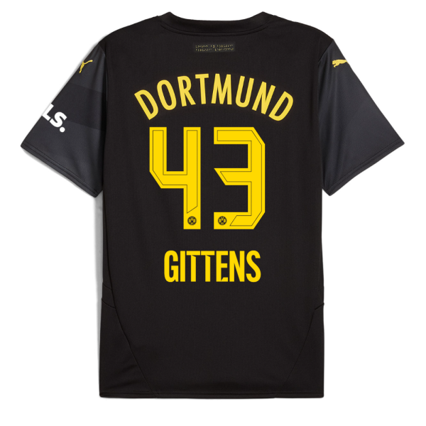 BVB Away Jersey 2425 For Kids – 43 Gittens Borussia Dortmund Collection | Official Merchandise