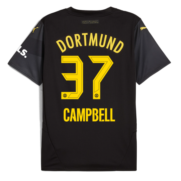 BVB Away Jersey 2425 For Women – 37 Campbell Borussia Dortmund Collection | Official Merchandise