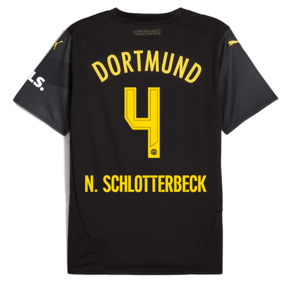 BVB Away Jersey 2425 For Women – 4 Schlotterbeck Borussia Dortmund Collection | Official Merchandise