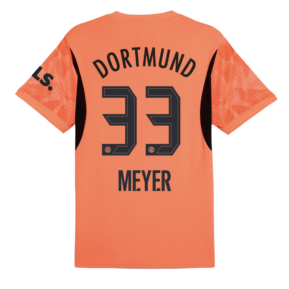 BVB Goalkeeper Jersey 2425 Orange For Kids – 33 Meyer Borussia Dortmund Collection | Official Merchandise