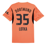 BVB Goalkeeper Jersey 2425 Orange For Kids – 35 Lotka Borussia Dortmund Collection | Official Merchandise