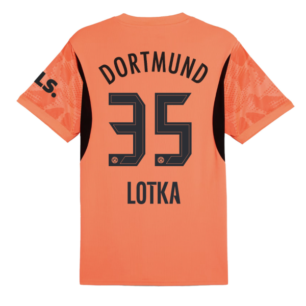 BVB Goalkeeper Jersey 2425 Orange For Kids – 35 Lotka Borussia Dortmund Collection | Official Merchandise