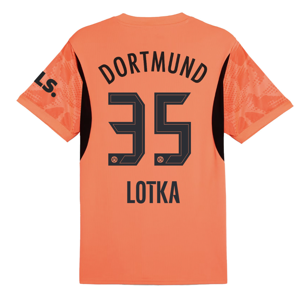 BVB Goalkeeper Jersey 2425 Orange For Kids – 35 Lotka Borussia Dortmund Collection | Official Merchandise