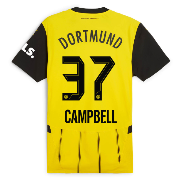 BVB Home Jersey 2425 For Kids – 37 Campbell Borussia Dortmund Collection | Official Merchandise