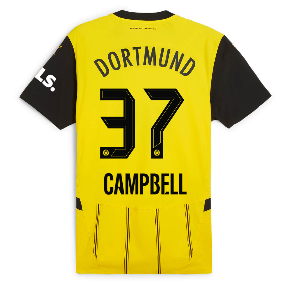 BVB Home Jersey 2425 For Women – 37 Campbell Borussia Dortmund Collection | Official Merchandise