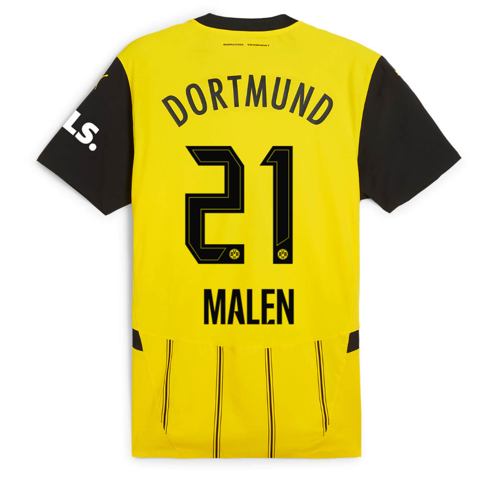 BVB home jersey 2425 for women – 21 Malen Borussia Dortmund Collection | Official Merchandise